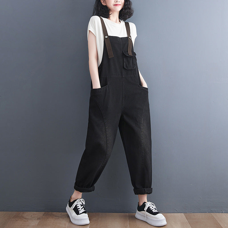 Women's Korean Version Of The New Spot Strap Spring Jeans and Pants