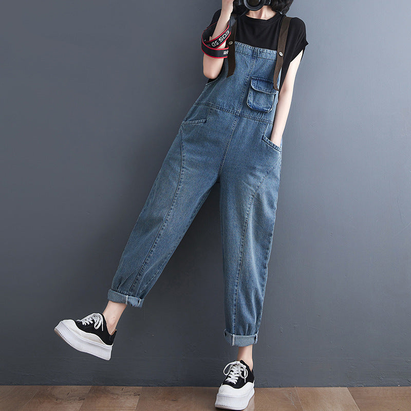 Women's Korean Version Of The New Spot Strap Spring Jeans and Pants