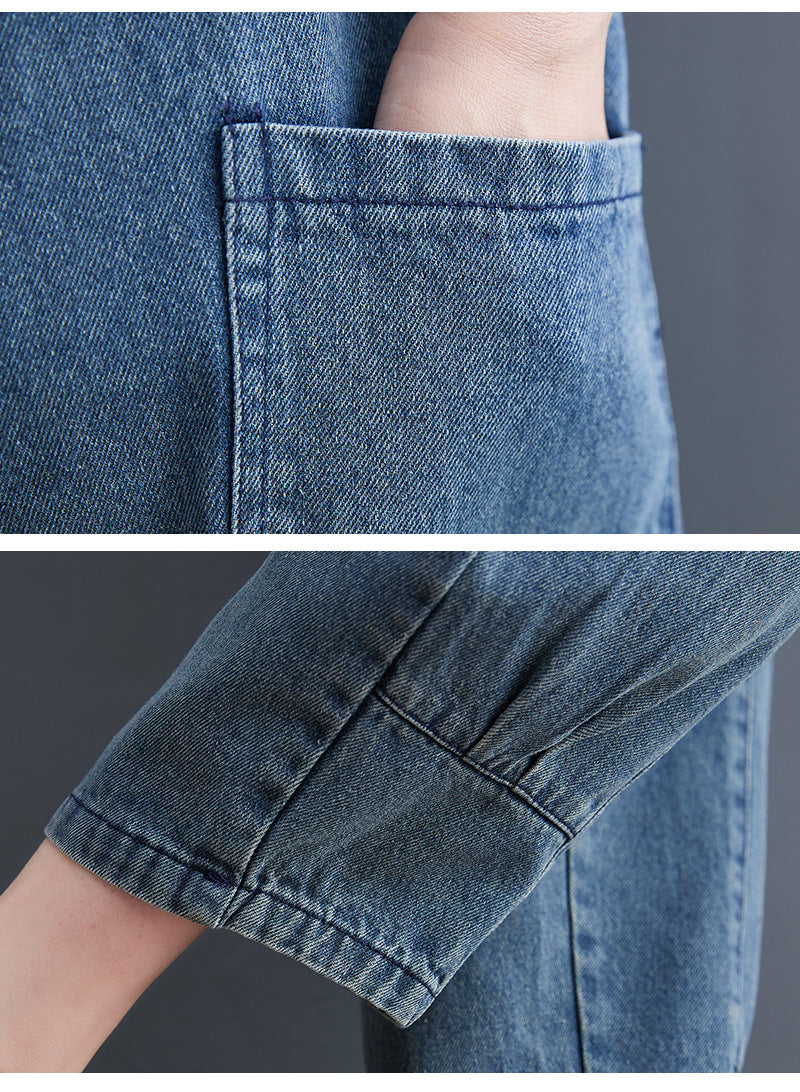 Women's Korean Version Of The New Spot Strap Spring Jeans and Pants